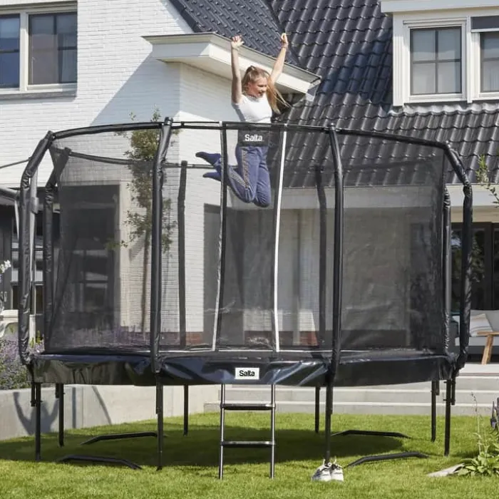 Salta First Class Trampolin Ø 366 cm - Stål/Polyester - Sort