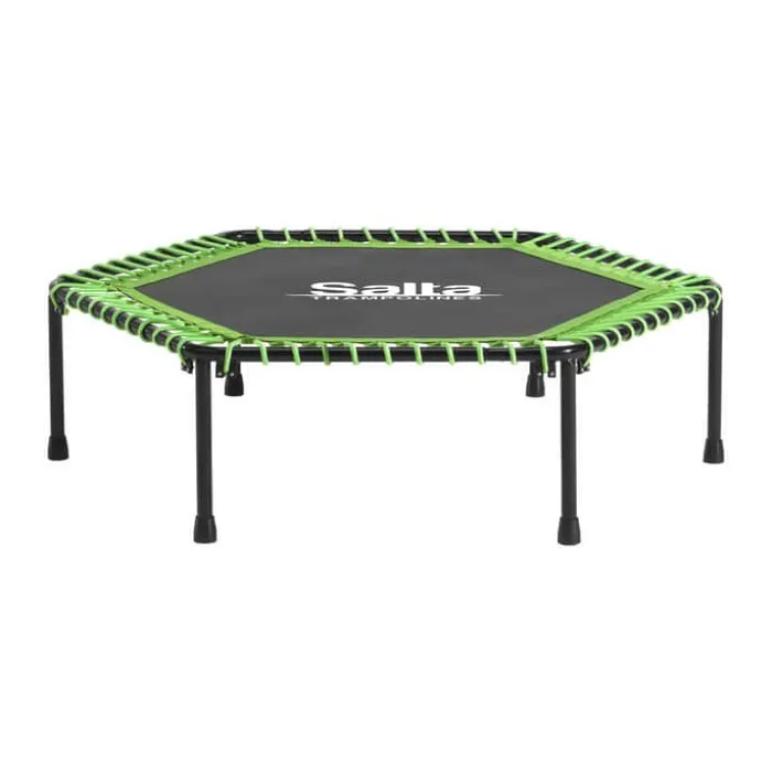 Salta Fitness Trampolin m. håndtag Ø 128 x H 34 cm - Stål/Polyester - Sort/grøn