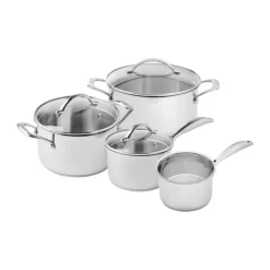 Scanpan STS Grydesæt - 7 dele 1,2/1,8/3,4/4,8 liter - Inkl. 3 låg - Stål