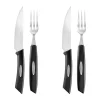 Scanpan Texas Steakbestik - 4 dele 2 kuverter - Rustfrit stål - Sort