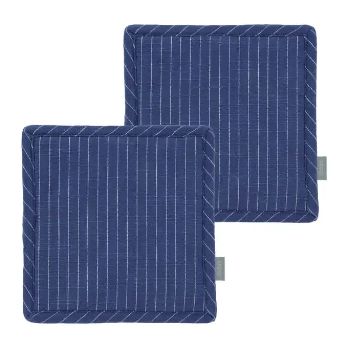 Södahl Line Grydelapper - 2 stk. B 20 x L 20 cm -Bomuld - Blue