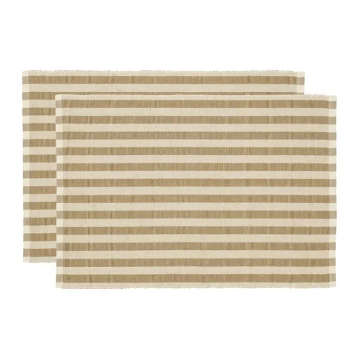 Södahl Statement Stripe Dækkeserviet B 33 x L 48 cm - Bomuld/jute - Beige