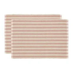 Södahl Statement Stripe Dækkeserviet B 33 x L 48 cm - Bomuld/jute - Rose