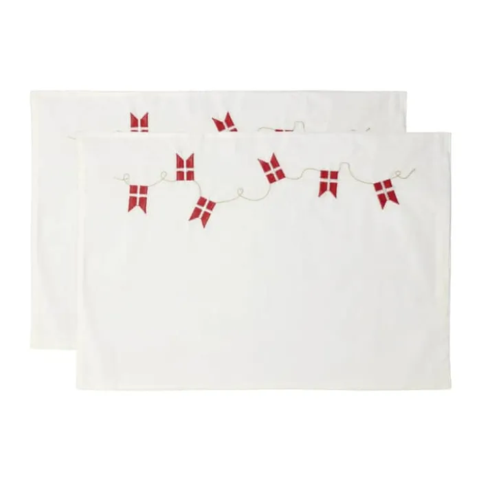 Södahl Tillykke Dækkeserviet - 2 stk. B 33 x L 48 cm - Bomuld - Hvid