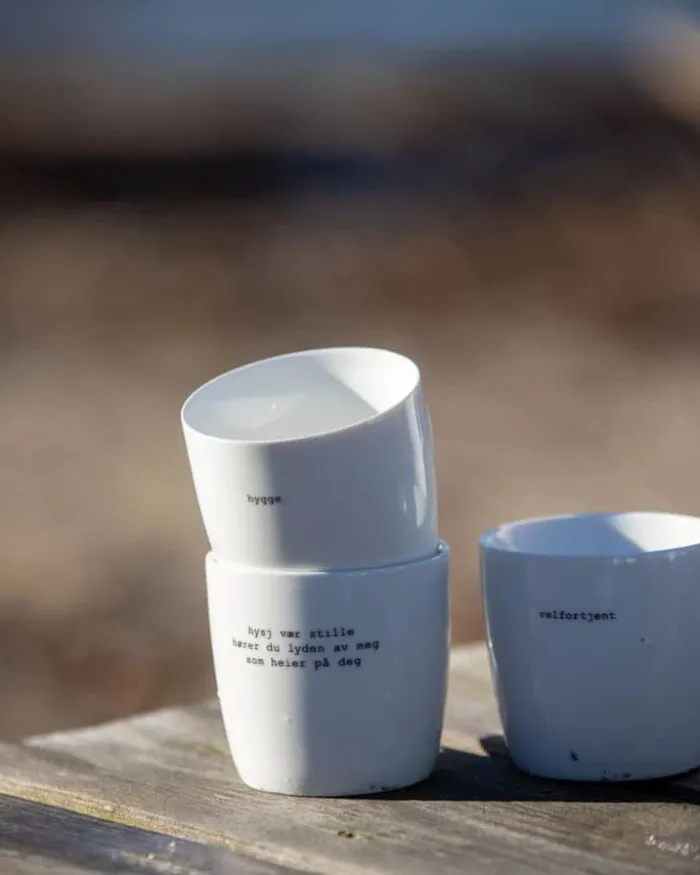 Sögne Krus - Hygge 30 cl - Porcelæn - Hvid