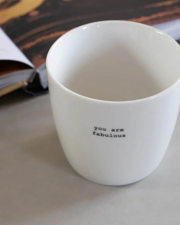 Sögne Krus - You Are Fabulous 30 cl - Porcelæn - Hvid