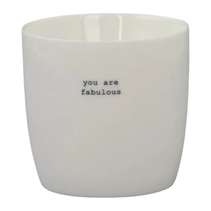Sögne Krus - You Are Fabulous 30 cl - Porcelæn - Hvid