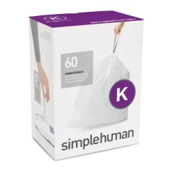 Simplehuman Affaldsposer kode K - 60 stk. 35-45 liter - Plastik - Hvid