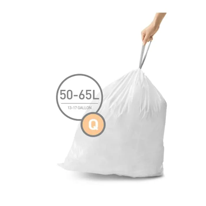 Simplehuman Affaldsposer kode Q - 60 stk. 50-65 liter - Plastik - Hvid