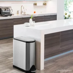 Simplehuman Butterfly Pedalspand 45 liter - Rustfrit stål - Børstet stål