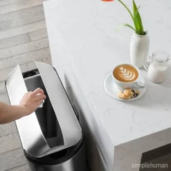 Simplehuman Butterfly Pedalspand 45 liter - Rustfrit stål - Børstet stål
