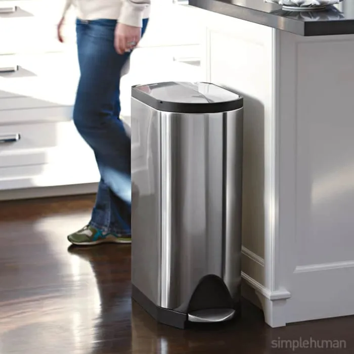 Simplehuman Butterfly Pedalspand 18 liter - Rustfrit stål - Børstet stål