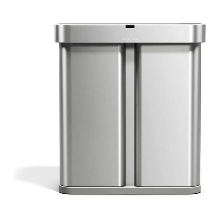 Simplehuman Dual Affaldspand 58 liter - 2 rum - Børstet stål