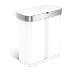 Simplehuman Dual Affaldspand 58 liter - 2 rum - Hvid