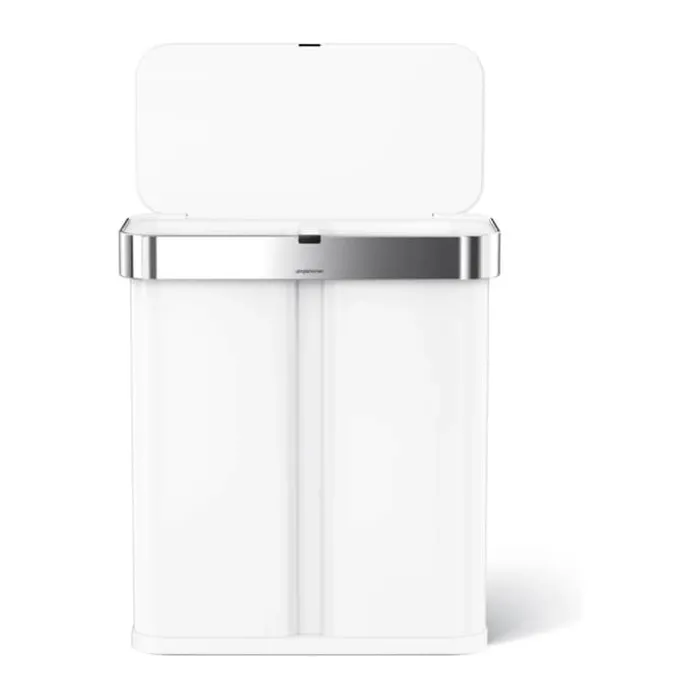 Simplehuman Dual Affaldspand 58 liter - 2 rum - Hvid