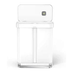 Simplehuman Dual Pedalspand 58 liter - 2 rum - Hvid