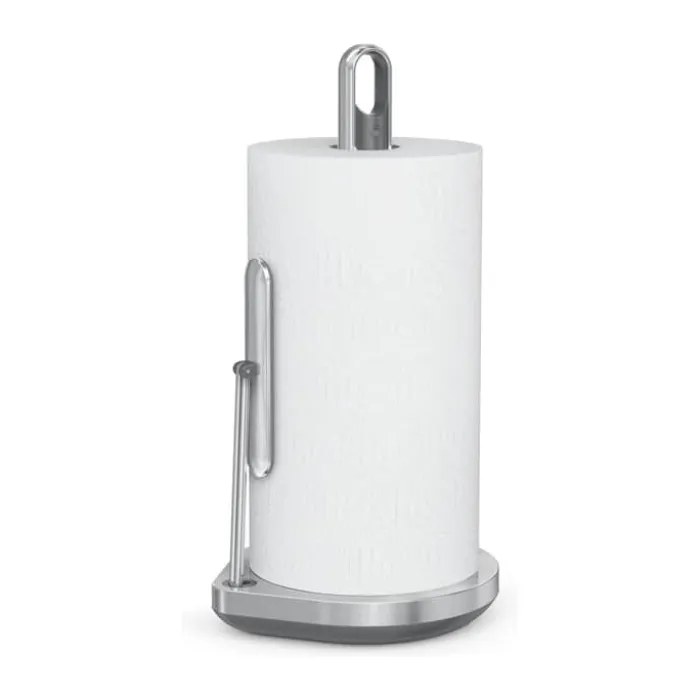 Simplehuman Køkkenrulleholder m. pumpe H 38 cm - Rustfrit stål - Sølvfarvet