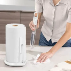 Simplehuman Køkkenrulleholder m. pumpe H 38 cm - Stål - Hvid