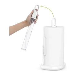 Simplehuman Køkkenrulleholder m. pumpe H 38 cm - Stål - Hvid