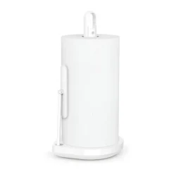 Simplehuman Køkkenrulleholder m. pumpe H 38 cm - Stål - Hvid