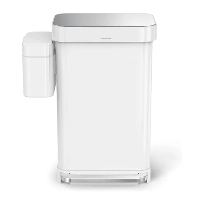 Simplehuman Kompostspand 4 liter - Rustfrit stål - Hvid
