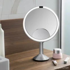 Simplehuman Makeupspejl Trio Max 5 x forstørrelse - Inkl. tru-lux-lyssystem - Børstet stål