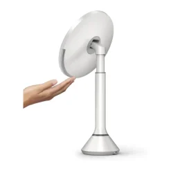 Simplehuman Makeupspejl 5 x forstørrelse - Inkl. tru-lux-lyssystem - Hvid stål