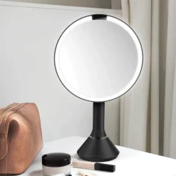 Simplehuman Makeupspejl 5 x forstørrelse - Inkl. tru-lux-lyssystem - Mat sort