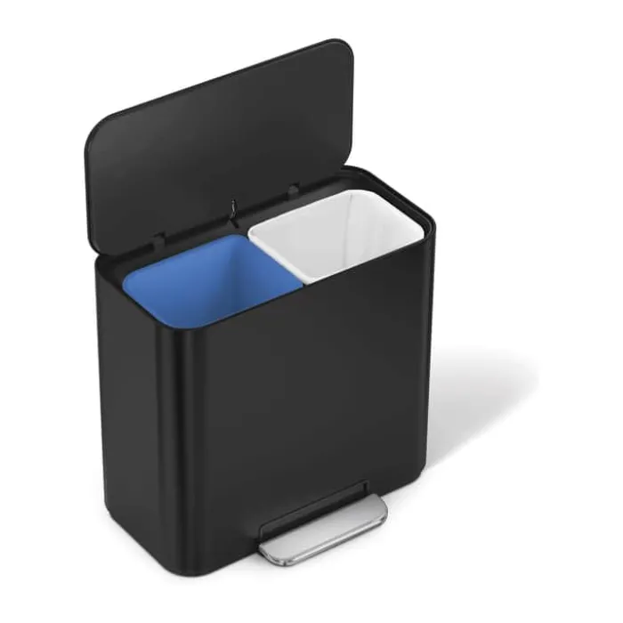 Simplehuman Mini Pedalspand 15 liter - Rustfrit stål - Sort