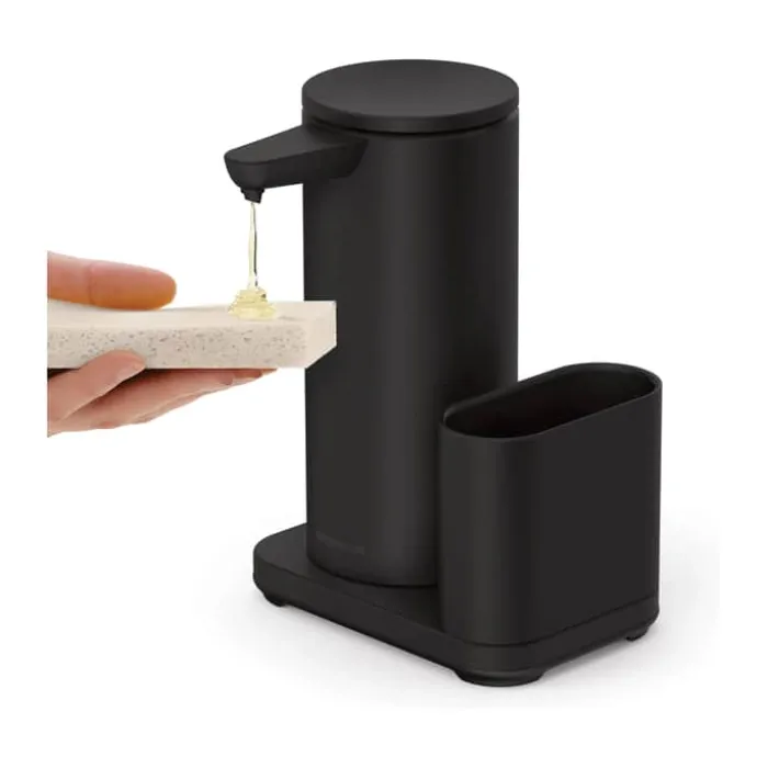 Simplehuman Opvaskesæt - 2 dele Inkl. Sensorpumpe og svampeholder - Rustfrit stål - Sort