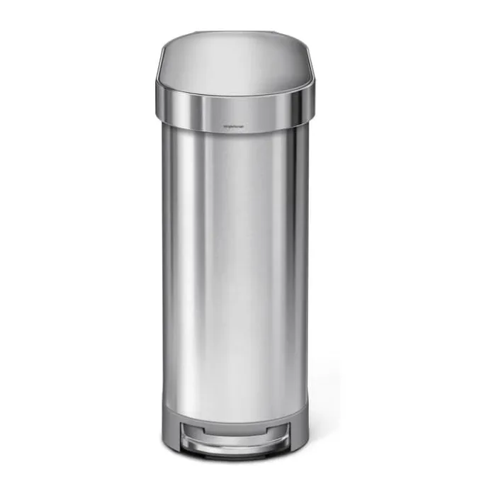 Simplehuman Slim Pedalspand 45 liter - Rustfrit stål - Børstet stål