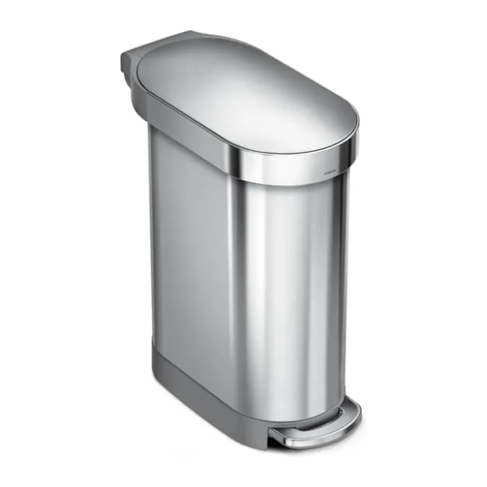 Simplehuman Slim Pedalspand 45 liter - Rustfrit stål - Børstet stål
