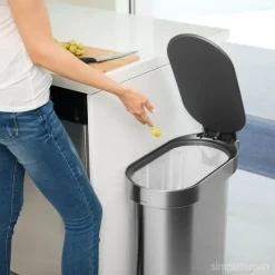 Simplehuman Slim Pedalspand 45 liter - Rustfrit stål - Børstet stål