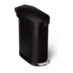 Simplehuman Slim Pedalspand 45 liter - Rustfrit stål - Sort