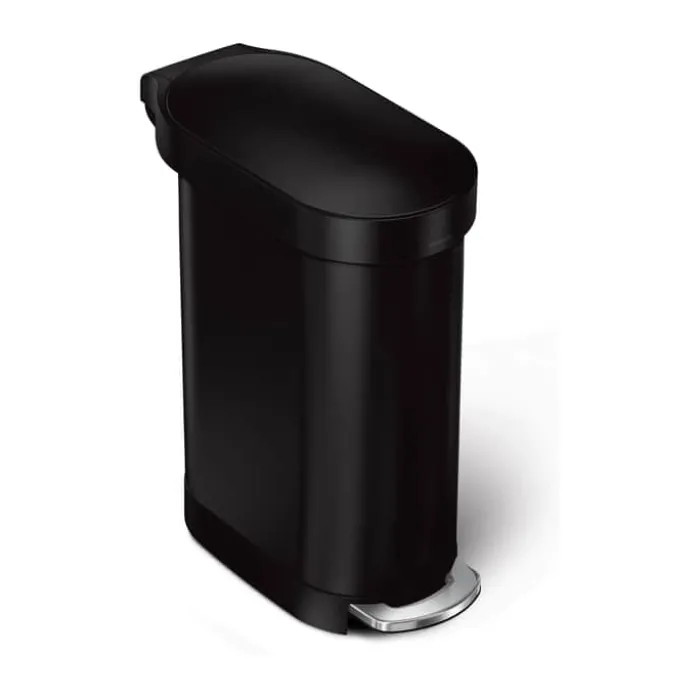 Simplehuman Slim Pedalspand 45 liter - Rustfrit stål - Sort