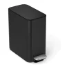 Simplehuman Smal Pedalspand 5 liter - Rustfrit stål - Sort