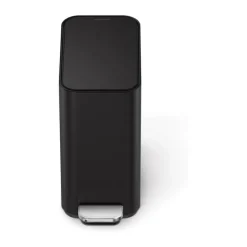 Simplehuman Smal Pedalspand 5 liter - Rustfrit stål - Sort