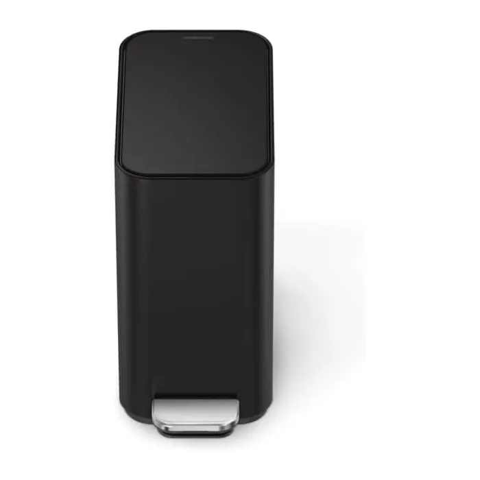 Simplehuman Smal Pedalspand 5 liter - Rustfrit stål - Sort