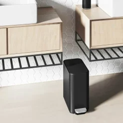Simplehuman Smal Pedalspand 5 liter - Rustfrit stål - Sort