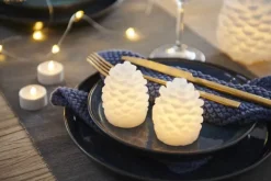 Sirius Clara Kogle Vokslys - 2 stk. H 10 x Ø 8 cm - Paraffin/ABS/metal - Hvid