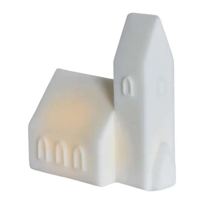 Sirius Copenhagen LED Lyshus - Bykirke H 20 cm - Voks - Hvid