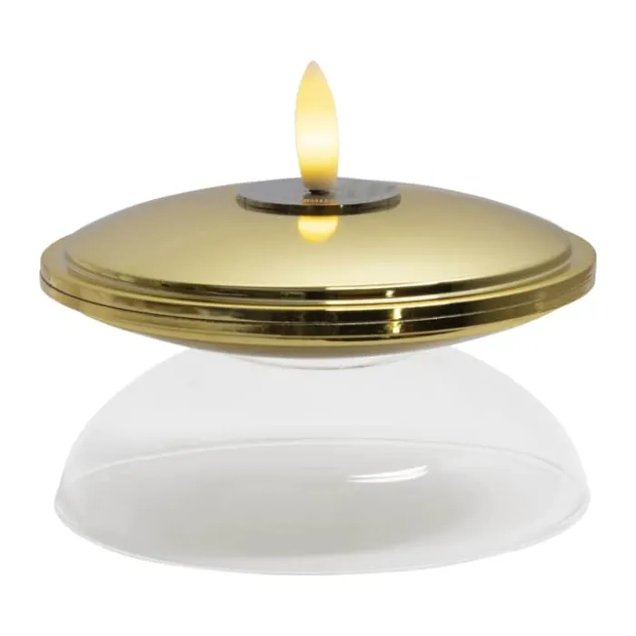 Sirius Lia LED Lampe Ø 10 x H 5 cm - Glas - Guldfarvet/klar