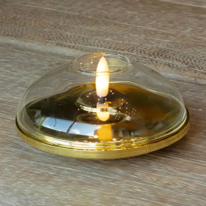 Sirius Lia LED Lampe Ø 10 x H 5 cm - Glas - Guldfarvet/klar