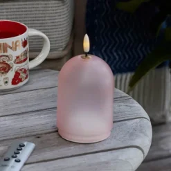Sirius Minna LED Olielampe H 11 cm - Glas - Mat lyserød