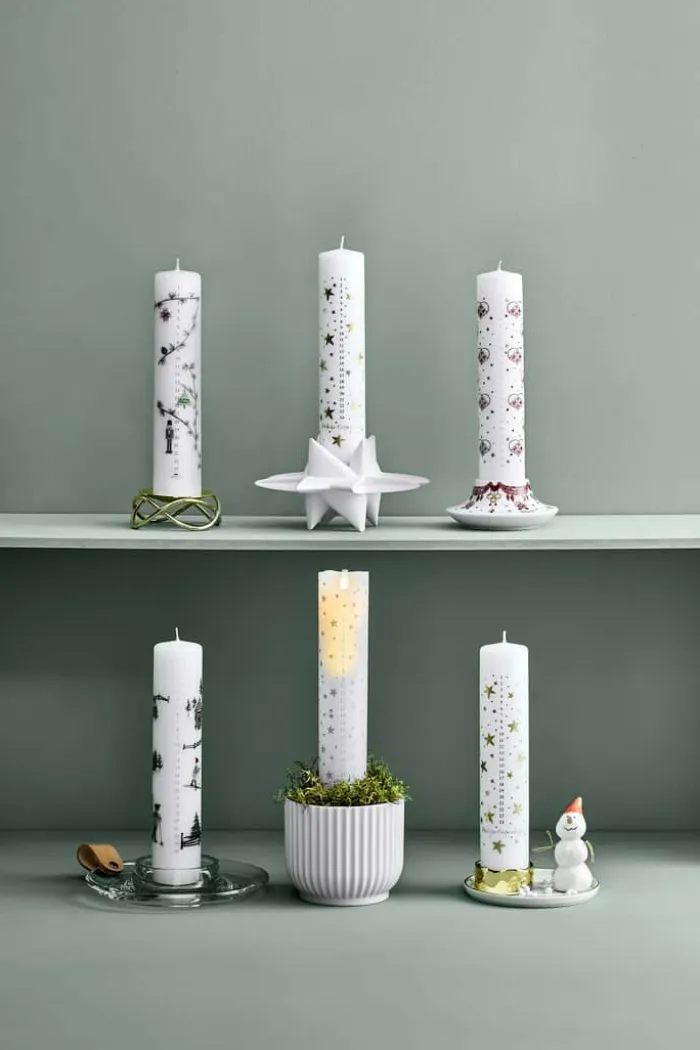 Sirius Sara Exclusive LED Kalenderlys H 29 cm - Voks - Hvid/sølvfarvet