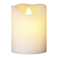 Sirius Sara Genopladelig LED Bloklys Ø 7,5 x H 10 cm - Stearin - Hvid
