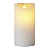 Sirius Sara Genopladelig LED Bloklys Ø 7,5 x H 15 cm - Stearin - Hvid