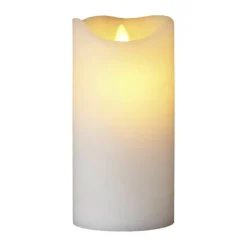 Sirius Sara Genopladelig LED Bloklys Ø 7,5 x H 15 cm - Stearin - Hvid