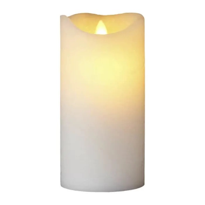 Sirius Sara Genopladelig LED Bloklys Ø 7,5 x H 15 cm - Stearin - Hvid