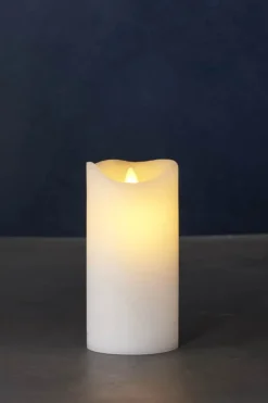 Sirius Sara LED Bloklys H 15 x Ø 7,5 cm - ABS-plastik - Hvid